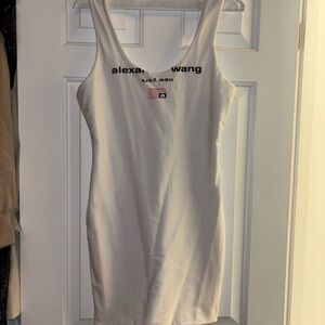Alexander Wang Cream Graphic Tank Dress